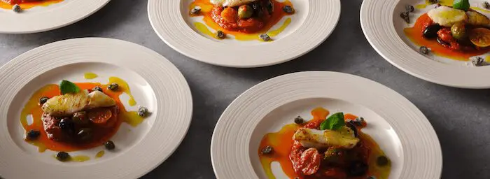Folio Concorde plates with food