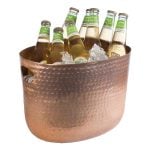 Aluminium ‘Copper look’ Hammered Surface Handled Wine/Champagne Bowl 30 x 23.5 x 23cm (LxWxH) 7L Aluminium 'Copper look' Hammered Surface Handled Wine/Champagne Bowl 30 x 23.5 x 23cm (LxWxH) 7L